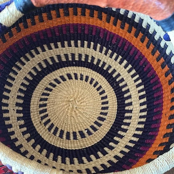 African Bolga basket. Ethnic, tribal, eclectic, unique, hippie, boho home vibes - Picture 9 of 16